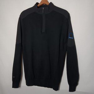 Callaway Golf Sweater Mens L Pullover Black Nationwide Insurance Logo 1/4 Zip